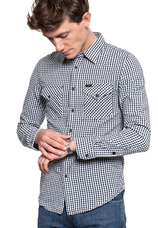 Lee - LEE WESTERN SHIRT MĘSKA KOSZULA W KRATĘ BLACK L644NL01 112115593