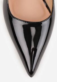 Born2be - Czarne Lakierowane Sandały na Szpilce z Noskiem w Szpic i Odkrytą Piętą Tadeonia. Nosek buta: szpiczasty. Kolor: czarny. Materiał: lakier. Obcas: na szpilce. Styl: elegancki #4