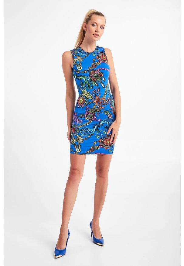 Versace Jeans Couture - SUKIENKA VERSACE JEANS COUTURE. Długość rękawa: na ramiączkach. Typ sukienki: dopasowane, ołówkowe. Długość: mini