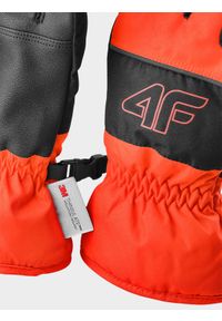 4F JUNIOR - Rękawice narciarskie Thinsulate chłopięce - pomarańczowe. Kolor: pomarańczowy. Materiał: syntetyk, materiał. Technologia: Thinsulate. Sport: narciarstwo