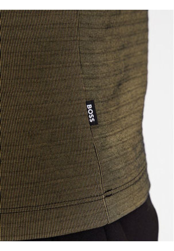BOSS - Boss Longsleeve Ottoman 50500448 Zielony Regular Fit. Kolor: zielony. Materiał: syntetyk. Długość rękawa: długi rękaw