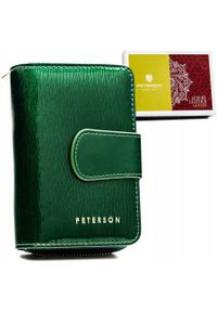 Portfel skórzany Peterson PTN 425214-SH zielony. Kolor: zielony. Materiał: skóra