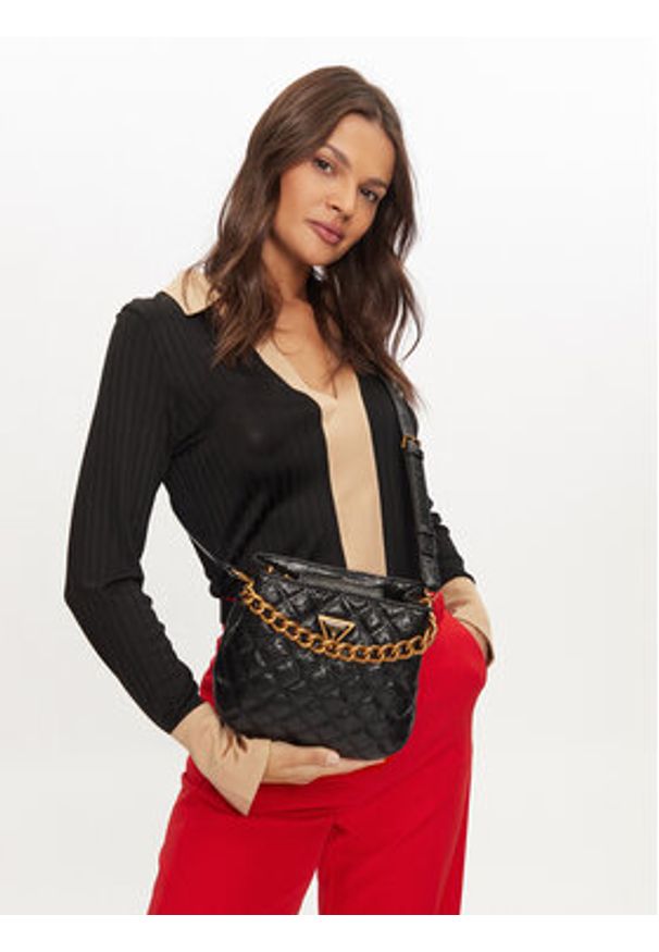Guess Torebka HWQK95 15010 Czarny. Kolor: czarny. Materiał: skórzane