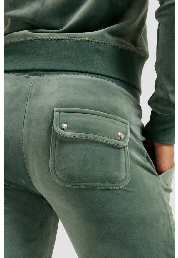 Juicy Couture - JUICY COUTURE Zielone damskie spodnie dresowe Track Pant, Rozmiar XS. Kolor: zielony. Materiał: dresówka