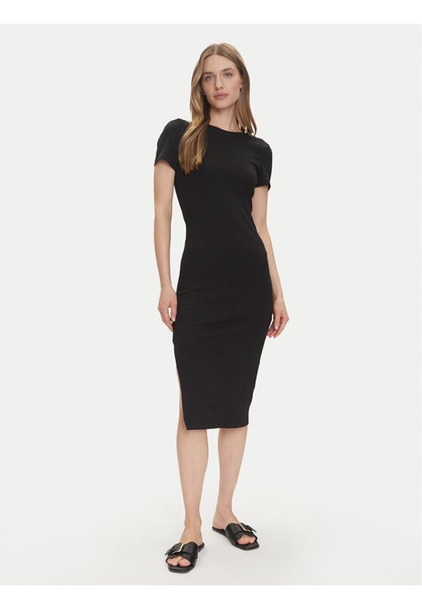only - ONLY Sukienka codzienna Belfast 15348755 Czarny Slim Fit. Okazja: na co dzień. Kolor: czarny. Materiał: bawełna. Typ sukienki: proste. Styl: casual