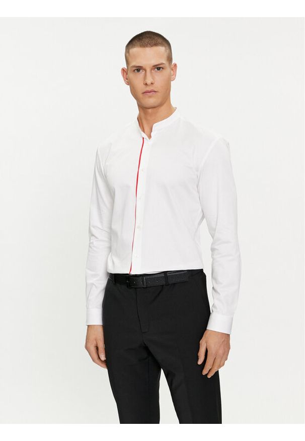 Hugo Koszula 50513926 Biały Slim Fit. Kolor: biały. Materiał: bawełna