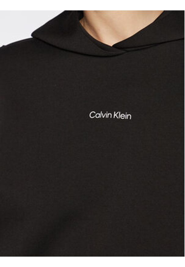 Calvin Klein Bluza Micro Logo K20K205452 Czarny Regular Fit. Kolor: czarny. Materiał: bawełna, syntetyk
