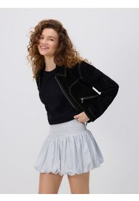 Reserved - Spódnica mini typu bombka - jasnoszary. Kolor: szary. Materiał: dzianina #1