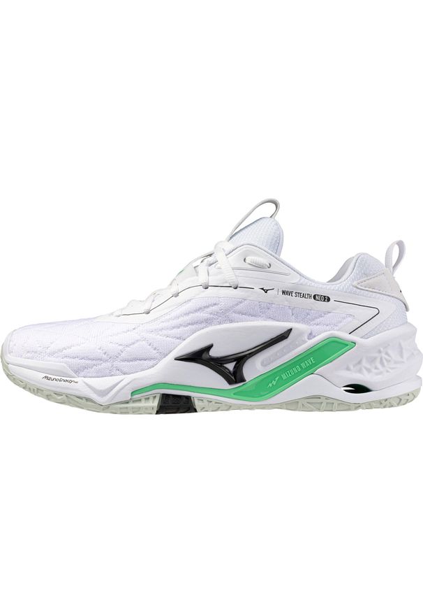 Buty halowe Mizuno Wave Stealth Neo. Kolor: czarny, zielony, biały, wielokolorowy. Model: Mizuno Wave. Sport: piłka ręczna
