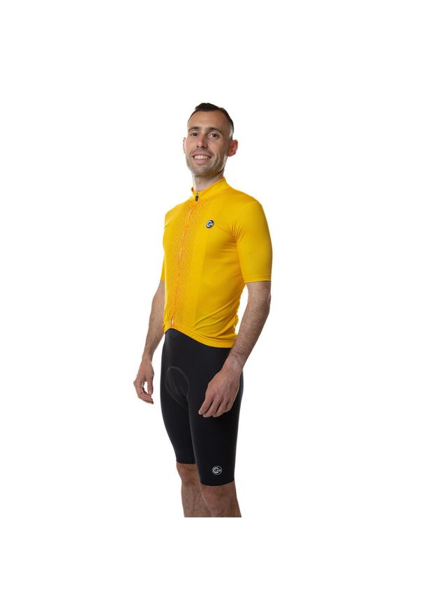 C-LAB - Koszulka rowerowa męska Unica żółta. Kolor: żółty. Długość rękawa: krótki rękaw. Długość: krótkie. Sport: kolarstwo