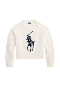 Polo Ralph Lauren Sweter 211A96234002 Biały Relaxed Fit. Typ kołnierza: polo. Kolor: biały. Materiał: bawełna #4