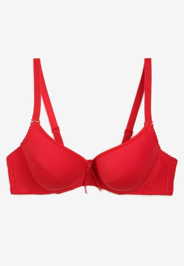 Born2be - Czerwony Biustonosz Typu Full Cup z Regulowanymi Ramiączkami Crisanta. Kolor: czerwony. Materiał: satyna