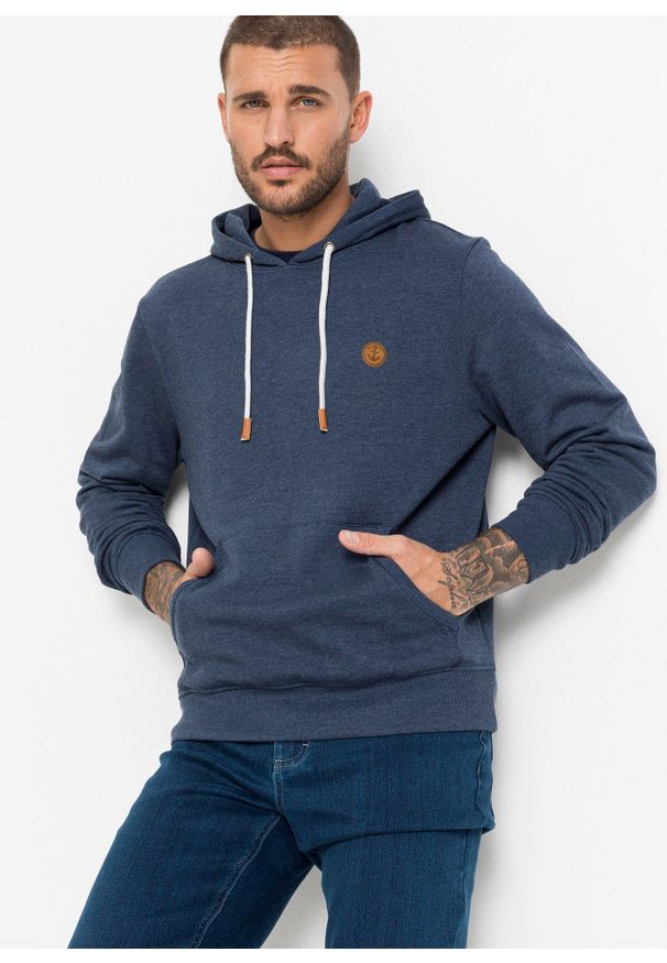 bonprix - Bluza z kapturem. Typ kołnierza: kaptur. Kolor: niebieski