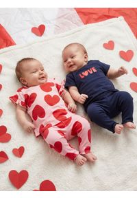 Sinsay - Bawełniane legginsy z ozdobnymi falbankami 2 pack - różowy. Kolor: różowy. Materiał: bawełna #1