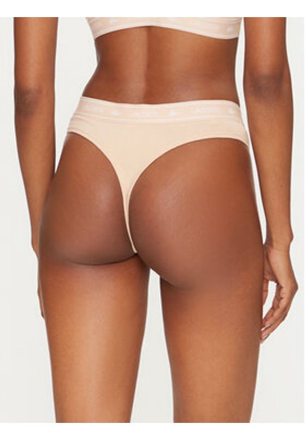 Lacoste Stringi 8F1342 Beżowy. Kolor: beżowy. Materiał: bawełna