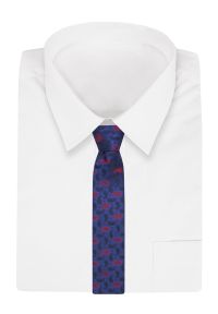 Męski Krawat Alties - Niebieski w Czerwone Paisley. Kolor: niebieski. Materiał: tkanina. Wzór: paisley. Styl: elegancki, wizytowy #2