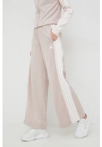 Adidas - adidas dres damski kolor beżowy. Kolor: beżowy. Materiał: dresówka #5