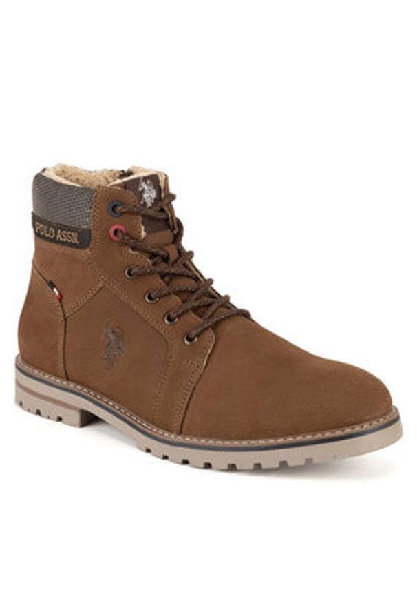 U.S. Polo Assn. Trapery POLY001M/DLT1 Brązowy. Kolor: brązowy. Materiał: nubuk, skóra