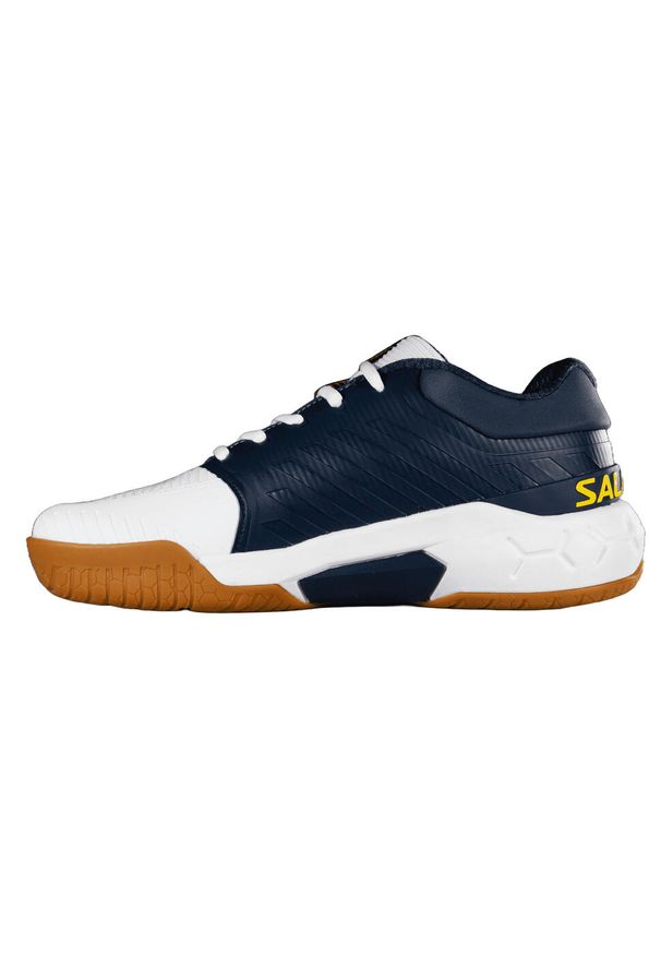 SALMING - Buty halowe Salming Recoil Ultra. Kolor: biały, niebieski, wielokolorowy. Materiał: syntetyk, materiał. Szerokość cholewki: normalna
