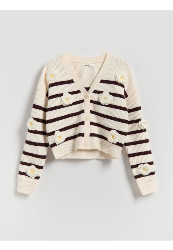 Reserved - Kardigan z dodatkiem wiskozy - wielobarwny. Materiał: wiskoza