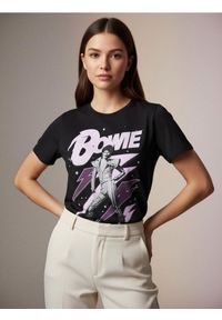 Sinsay - Bawełniana koszulka z nadrukiem David Bowie - czarny. Kolor: czarny. Materiał: bawełna. Wzór: nadruk #1