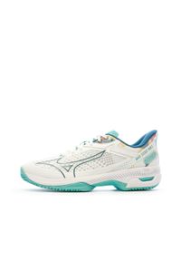 Buty do tenisa damskie Mizuno Wave Exceed Tour 5 CC. Kolor: zielony, niebieski, wielokolorowy, biały. Model: Mizuno Wave. Sport: tenis