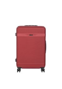 Ochnik - Komplet walizek na kółkach 19''/24''/28''. Kolor: czerwony. Materiał: materiał, poliester, guma, kauczuk #10