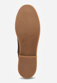 Born2be - Brązowe Płaskie Botki Sztyblety z Ażurowym Wzorem ze Skórzaną Wkładką Terisina. Okazja: na co dzień. Kolor: brązowy. Materiał: skóra. Wzór: ażurowy. Obcas: na obcasie. Styl: casual, elegancki. Wysokość obcasa: niski #7