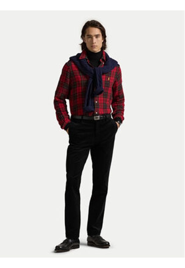 Polo Ralph Lauren Spodnie materiałowe 710879958002 Czarny Slim Fit. Kolor: czarny. Materiał: sztruks