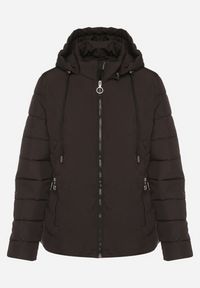 Born2be - Czarna Przejściowa Kurtka z Pikowanymi Przeszyciami i Odpinanym Kapturem Olunea. Okazja: na co dzień, na spacer. Kolor: czarny. Materiał: poliester, jeans. Styl: casual, elegancki #4