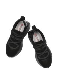 Czarne Sneakersy Artiker Modne Obuwie Damskie Na Platformie. Okazja: na co dzień. Zapięcie: sznurówki. Kolor: czarny. Materiał: zamsz. Obcas: na platformie #2