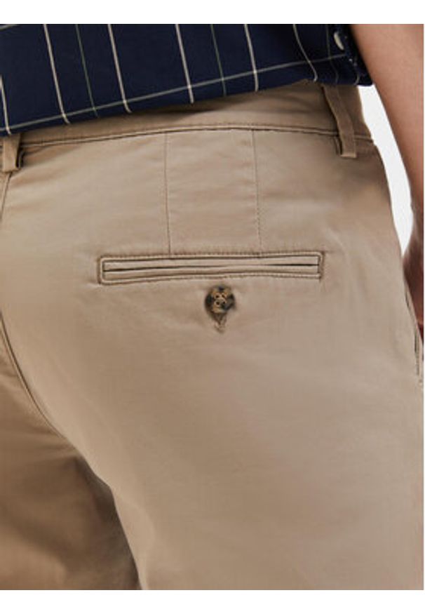 Selected Homme Chinosy New 16087663 Beżowy Slim Fit. Kolor: beżowy. Materiał: bawełna