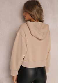 Renee - Beżowa Bluza Oversize z Kapturem Sirel. Typ kołnierza: kaptur. Kolor: beżowy. Materiał: dresówka, polar, dzianina. Długość: długie. Wzór: gładki, jednolity. Styl: sportowy #4