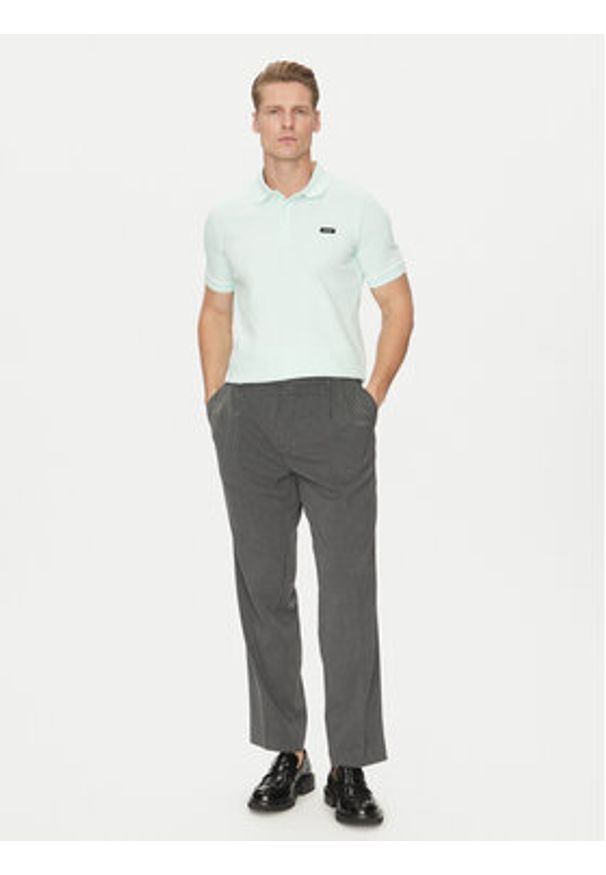 Calvin Klein Polo K10K111196 Zielony Slim Fit. Typ kołnierza: polo. Kolor: zielony. Materiał: bawełna