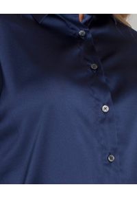 SOLUZIONE - Granatowa bluzka z jedwabiu. Okazja: na co dzień. Kolor: niebieski. Materiał: jedwab. Długość: długie. Styl: casual #4