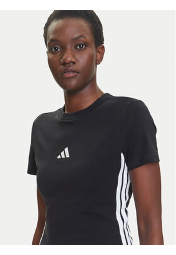 Adidas - adidas T-Shirt Essentials 3-Stripes JC8325 Czarny Slim Fit. Kolor: czarny. Materiał: bawełna