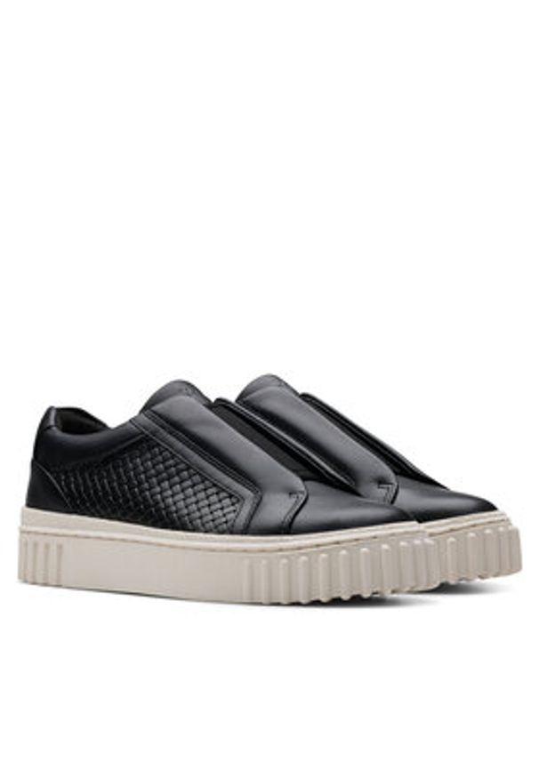 Clarks Sneakersy Mayhill Bay 26181205 Czarny. Kolor: czarny. Materiał: skóra