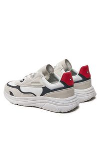 TOMMY HILFIGER - Tommy Hilfiger Sneakersy Modern Runner Tech Print FM0FM05123 Biały. Kolor: biały. Materiał: materiał. Wzór: nadruk