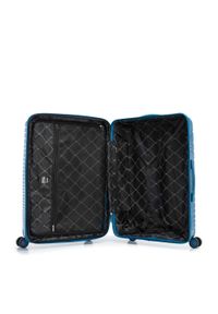 Wittchen - Duża walizka z polipropylenu z błyszczącymi paskami niebieska. Kolor: niebieski. Wzór: aplikacja, paski. Styl: elegancki #3