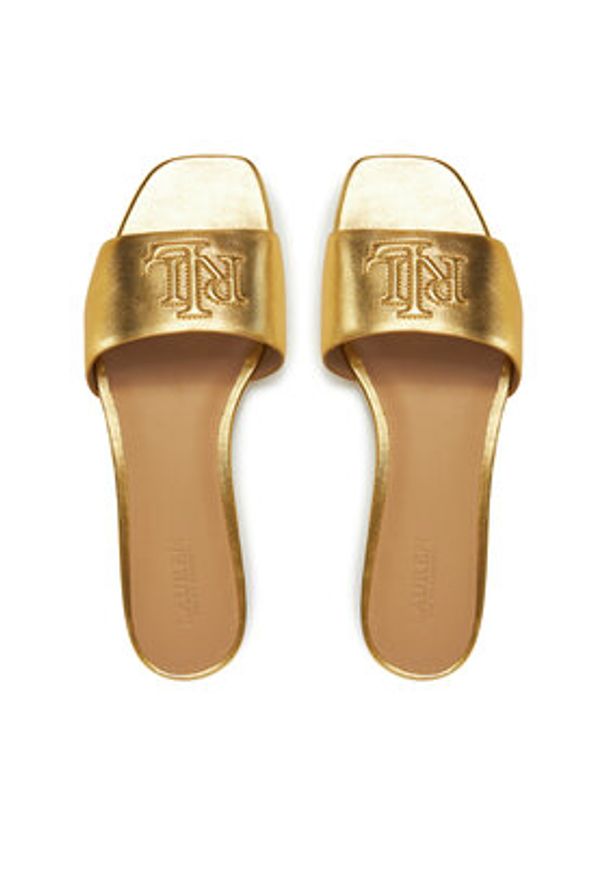 Lauren Ralph Lauren - LAUREN RALPH LAUREN Klapki 802970531002 Złoty. Kolor: złoty. Materiał: skóra