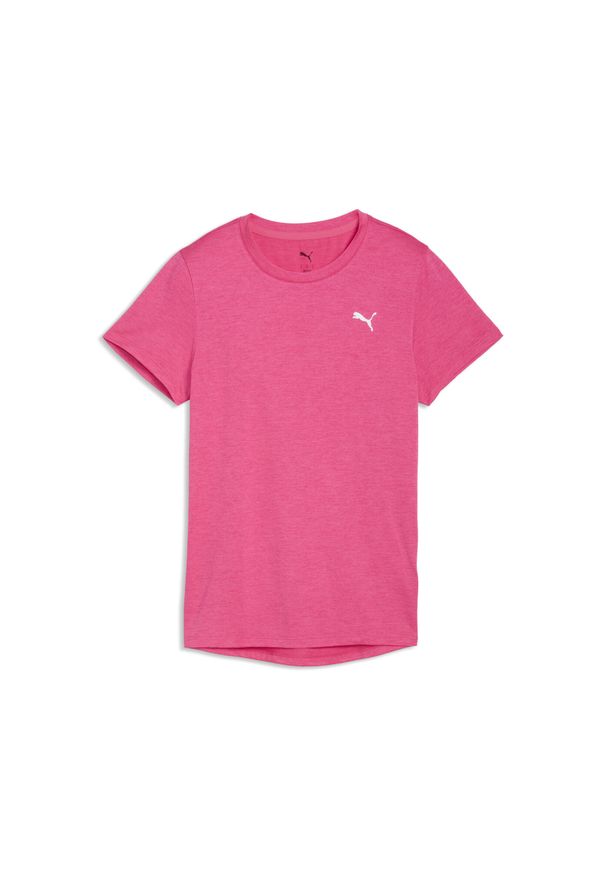 Puma - Damska melanżowa koszulka TAD ESSENTIALS PUMA. Kolor: różowy, wielokolorowy, biały. Wzór: melanż. Sport: fitness