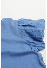 Mango Kids - T-shirt dziecięcy PLUME. Okazja: na co dzień. Kolor: niebieski. Materiał: bawełna, dzianina. Długość rękawa: krótki rękaw. Długość: krótkie. Wzór: gładki. Styl: casual #3