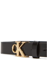 Calvin Klein Pasek Damski Monogram Plaque Buckle 25Mm LV04K7017G Czarny. Kolor: czarny. Materiał: skóra #3
