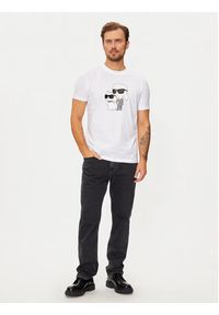 Karl Lagerfeld - KARL LAGERFELD T-Shirt 755061 544241 Biały Regular Fit. Typ kołnierza: dekolt w karo. Kolor: biały. Materiał: bawełna #2