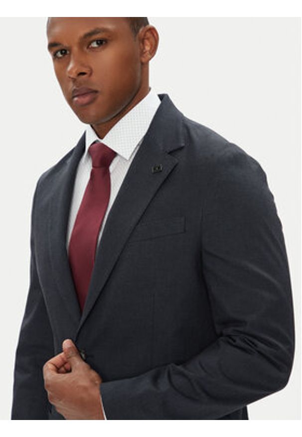 TOMMY HILFIGER - Tommy Hilfiger Marynarka MW0MW39743 Granatowy Slim Fit. Kolor: niebieski. Materiał: bawełna