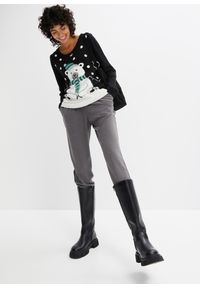 bonprix - Spodnie z gumką w talii i zakładkami. Kolor: szary. Długość: długie #2