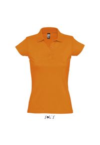 SOL'S - Damska koszulka polo Sol's Prescott. Okazja: na co dzień. Typ kołnierza: polo. Kolor: pomarańczowy. Styl: casual #1