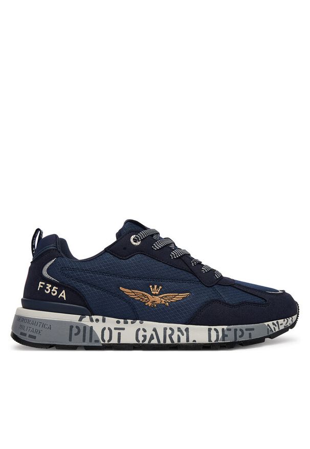 Sneakersy Aeronautica Militare. Kolor: niebieski