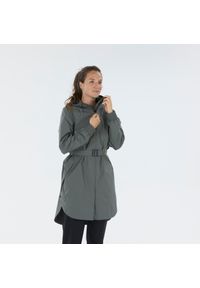 quechua - Kurtka turystyczna damska długa Quechua Raincut wodoodporna. Kolor: zielony, brązowy, wielokolorowy. Długość: długie. Sport: wspinaczka, turystyka piesza #1