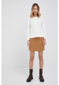 Sisley spódnica kolor brązowy mini prosta. Okazja: na co dzień. Kolor: brązowy. Materiał: tkanina. Wzór: gładki. Styl: casual #4